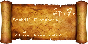 Szabó Florencia névjegykártya